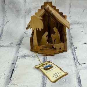 Nativity Olive Wood Made in Jerusalem, Israel Creche Holy Family